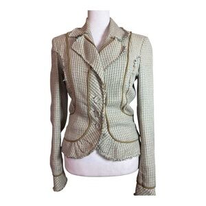 Active Seller! Women’s Chris Janssens Size 36 Fitted Tweed Blazer Designer